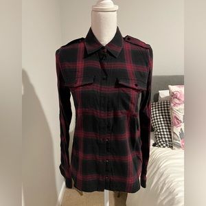 Paige flannel plaid long sleeved shirt